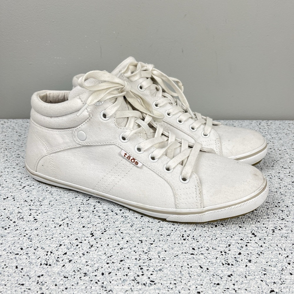 Taos Top Star Womens Shoes Size 10 White Canvas Mid Top‎ TPS-13668